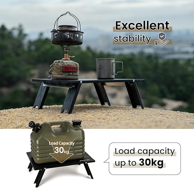 ONETIGRIS Ultralight Backpacking Table Compact Pop-Up Folding Table for Camping Hiking Beach Picnic Travel