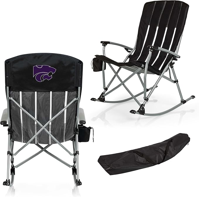Picnic TIME NCAA Unisex-Adult NCAA Outdoor Rocking Camp Chair XL Heavy Duty Camping Chair for Adults