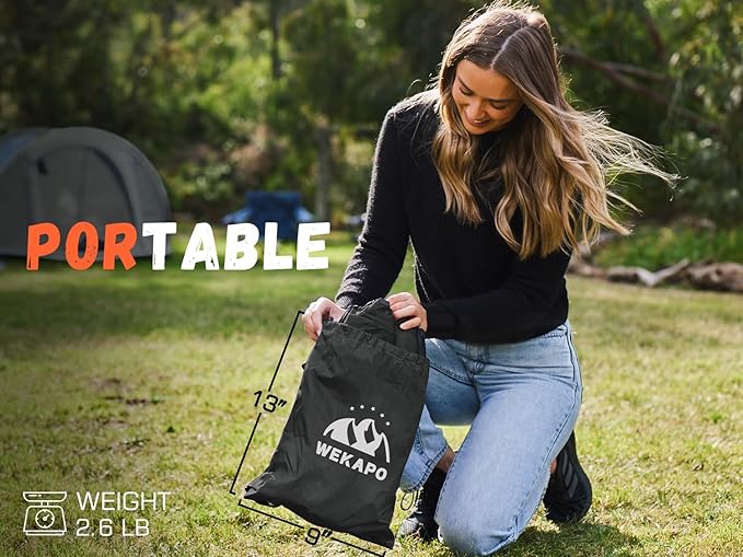 WEKAPO Inflatable Couch Air Lounger Chair - Camping &amp Beach Accessories Portable Blow up Sofa for Hiking Lawn Indoor/Outdoor Movies &amp Music Festivals. Lightweight and Easy to Set Up Air Ham