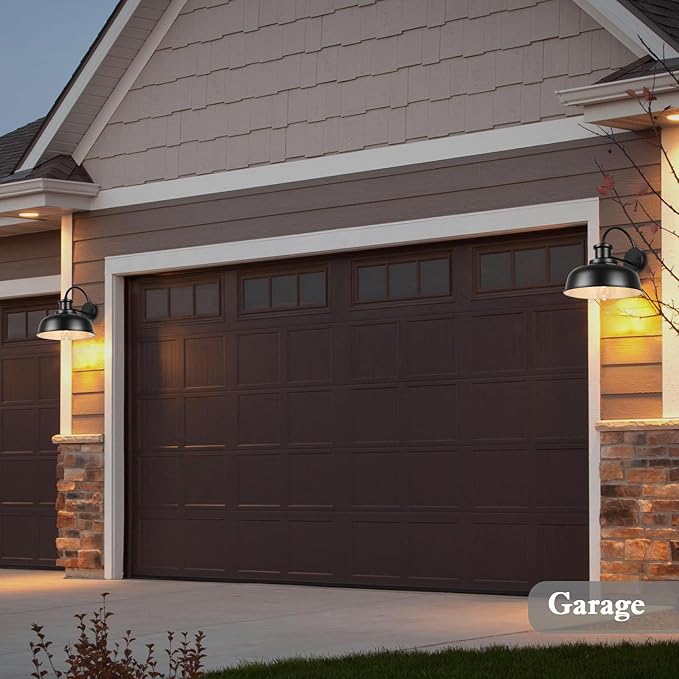 Solar Barn Light Outdoor Farmhouse Dusk to Dawn Sensor Wall Sconce 12 Inch Rustic Solar Powered Exterior Light Fixture for Porch Garage Patio 2 Pack ROS-SR026-2