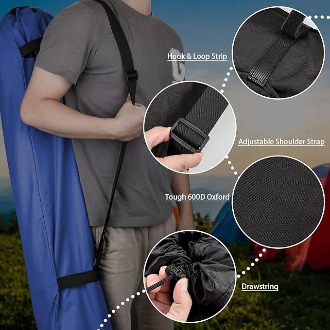 Xxerciz Foldable Camp Chair Replacement Bag Carrying Bag Large Mouth Bag with Shoulder Strap for Outdoor Camping Heavy Duty Large Storage Folding Chair Bag (Chair is not Included)