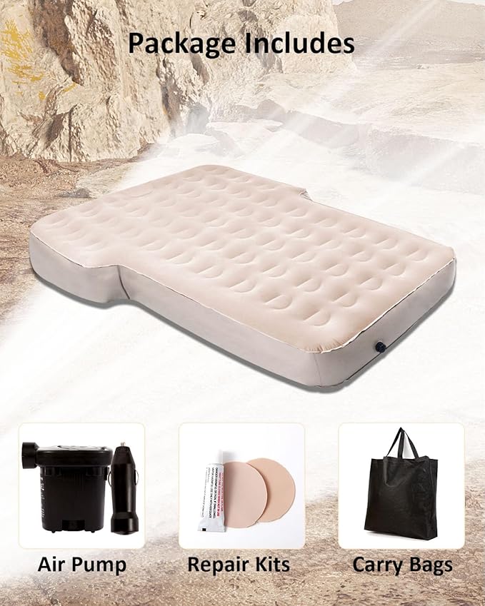 MIROZO Air Mattress Camping Bed 10inch Ultra Thick for SUV Air Mattress for Jeep JK JL JKU JLU Unlimited 4 Door Ford Bronco 2021 2022 Subaru Forester 1998-2023 Toyota 4runner（Beige）