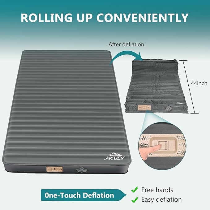 Double Self-Inflating Sleeping Pad with Built-in Electric Pump 3.15 Ultra-Thick Memory Foam Camping Mattress for 2 Person R-Value 9.5