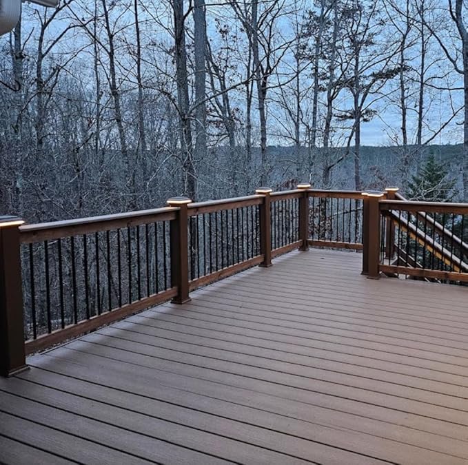 Tru-Scapes® 4.5” Composite LED Low Voltage Deck Post Cap Light (ONLY fits a Trex Transcend Post) (Brown) (NOT Solar) - Works with Trex LightHub Plug N Play System