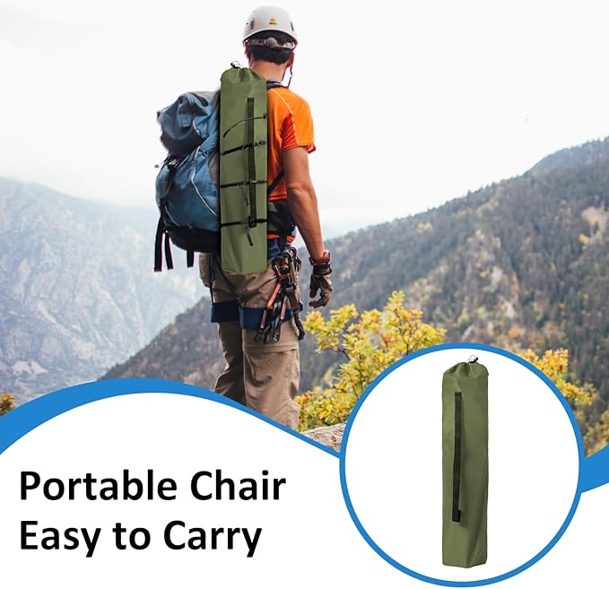 Foldable Camping Chair with Cup Holder Storage Pocket 225lbs Capacity Wide Base Feet for Sand/Mud Sweatproof Portable Outdoor Chair for Hiking Beach Sports Green
