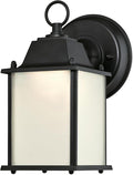 6107500 One-Light Dimmable LED Outdoor Wall Fixture Textured Black Finish with Frosted Glass