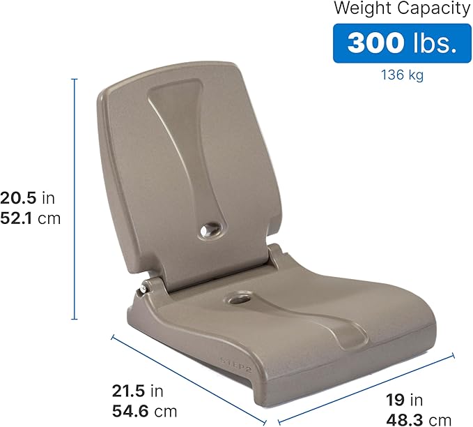 Step2 Folding Flip Seat Lightweight Portable Outdoor Chair for Poolside Camping Beach Boats Tailgates Durable Ground Chair with Back Support for Adults Brown