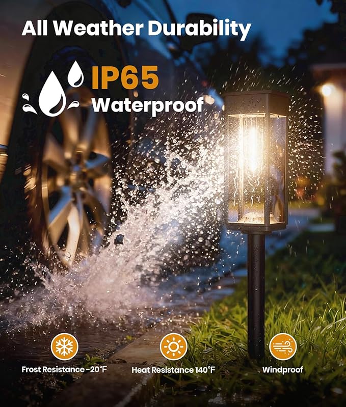 Bright Solar Lights Outdoor 6 Pack Solar Pathway Lights Outdoor Auto On/Off IP65 Waterproof Solar Garden Lights Solar Powered Landscape Lighting for Yard Patio Walkway Driveway Pathway
