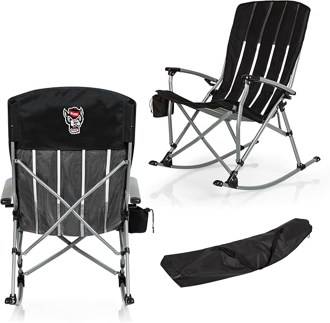 Picnic TIME NCAA Unisex-Adult NCAA Outdoor Rocking Camp Chair XL Heavy Duty Camping Chair for Adults