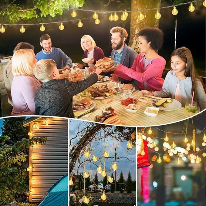 Globe String Lights 65.6 Feet 150 LED Plug in Crystal Fairy String Lights with Remote Timer 11 Modes Indoor Outdoor Hanging Globe Lights for Wedding Bedroom Classroom Patio Garden