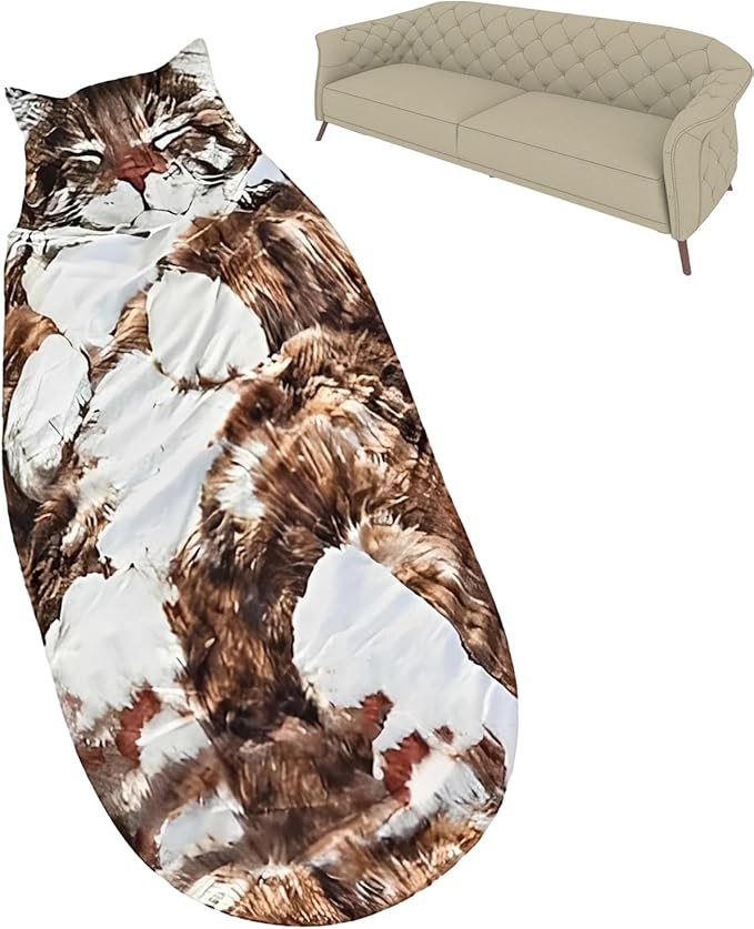 Cat Sleeping Bag for Humans | Camping Sleeping Bags | Plush Cats Print Envelope Mummy Sleepings Bag with Soft Flannel Lining Self | Giant Plush Envelope Design Sleep Sack Cats Blanket for Humans