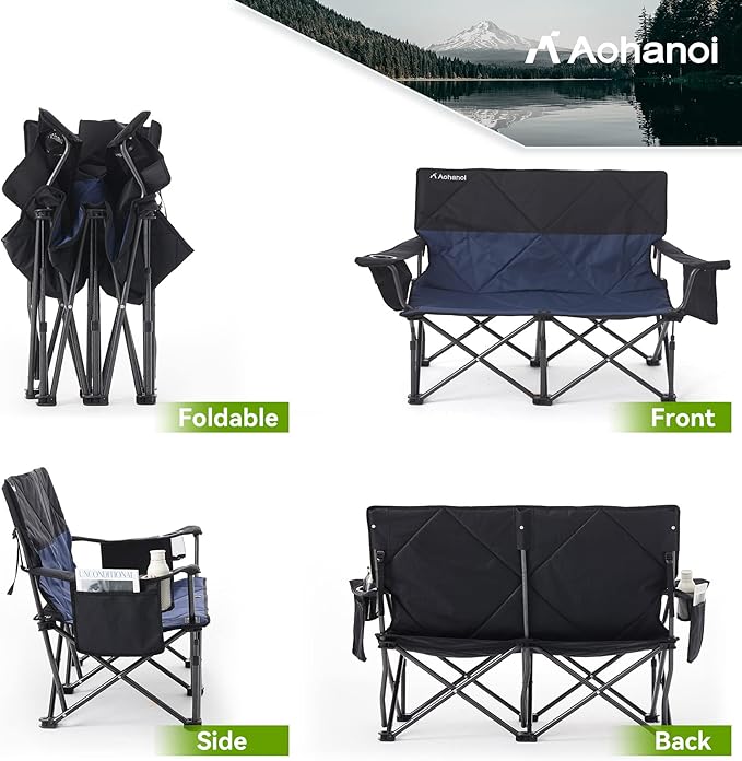 Oversize Camping Chairs (loveseat Blue 1PC)