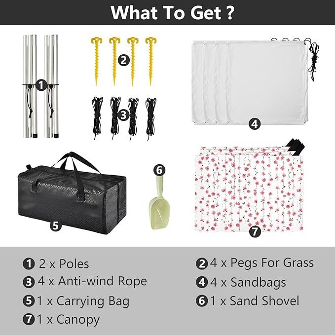 ALAZA Weeping Pink Cherry Blossom Flower Beach Tent Sun Shelter UPF50+ Protection Beach Shade Canopy w/ 4 Sandbags for Outdoor Camping Fishing Backyard Fun Picnic 10x9 ft