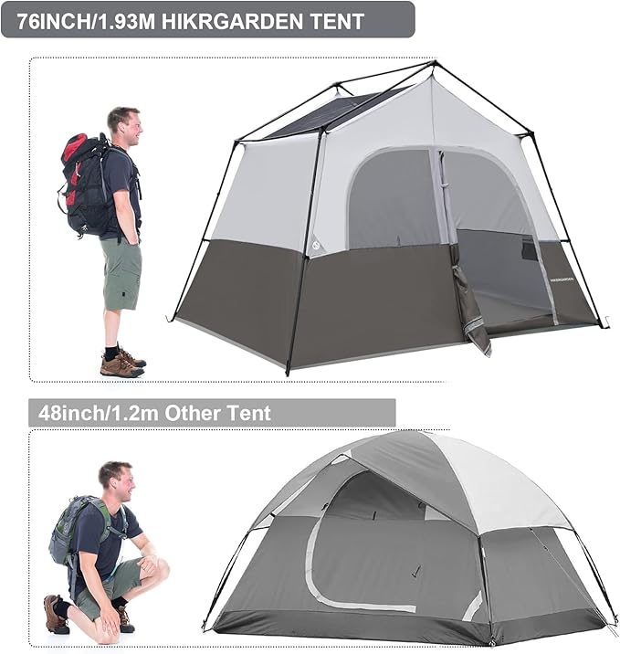 HIKERGARDEN 6-8 Person Camping Tent - Portable Family Cabin Tent for Camp Windproof Fabric Camp Tent Outdoor for Hiking Backpacking Traveling