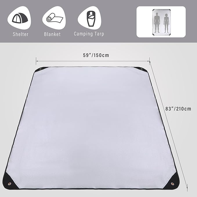 RedSwing 6 Pack Heavy Duty Reflective Survival Space Blankets Multipurpose Emergency Thermal Blanket for All Weather Black