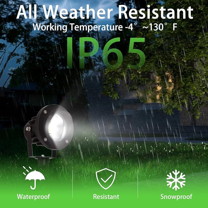 EAGLOD 20W Spot Lights Outdoor 5000K Daylight White Flag Pole Light 12V~24V AC/DC LED Landscape Spotlights Waterproof Low Voltage Landscape Lighting Outdoor (Black 20W Daylight(5000K))