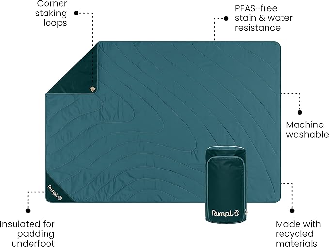 Rumpl Overland Mat – Waterproof Padded Ground Cover and Blanket Sage Green