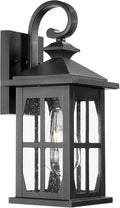 Darkaway Outdoor Light Fixtures Wall Mount Outdoor Wall Lights Exterior Lighting Fixtures Waterproof Black Outside Wall Sconce with Seeded Glass for House Porch Hallway Garage Front Door