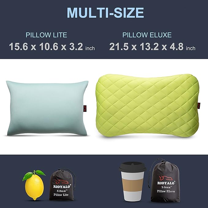 X-Foam Inflatable Camping Pillow ELuxe with Removable Foaming Cover | Comfortable Washable Ultralight Portable Neck Lumbar Support | Backpacking Hiking Travel Air | X-Large (Apple Green)