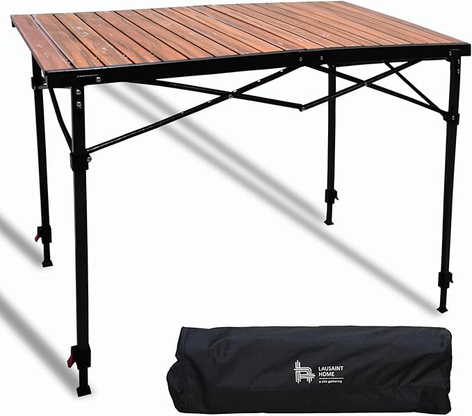 OUTSIDER Folding Camping Table Adjustable Height Foldable Roll-up Aluminum Camp Table Portable Table with Carry Bag - for Outdoor Cooking Beach Picnic BBQ Travel Style2