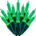 100 Green One-Piece LED Christmas Lights 33 ft Green Cord High Waterproof UL Certified T5 Outdoor String Lights