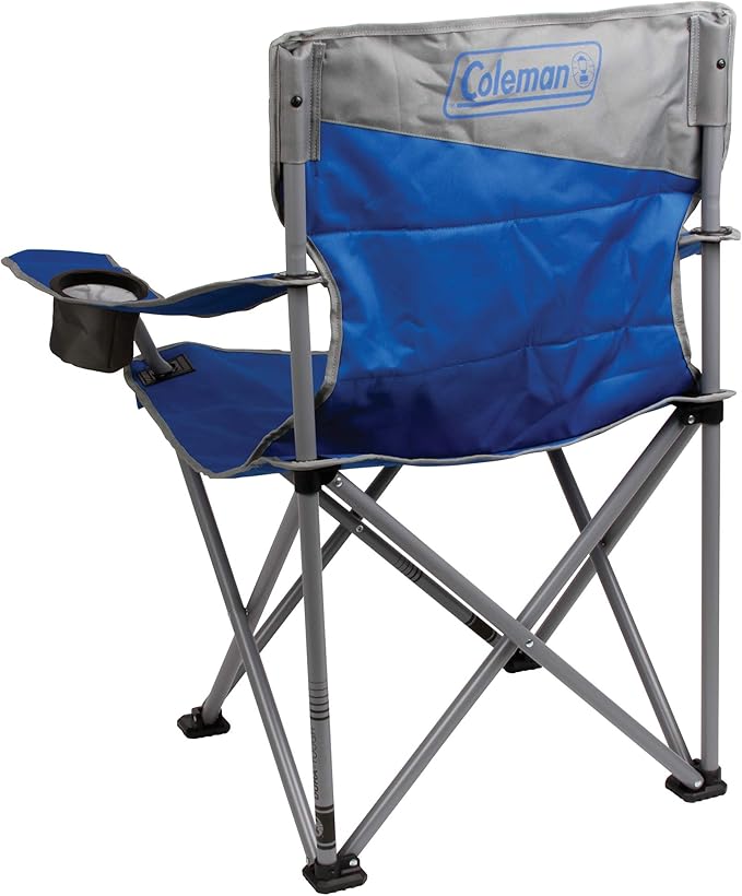Coleman Big-N-Tall Camping Chair with Cup Holder &amp Side Pocket Water-Resistant XL Outdoor Seat Supports up to 600 lbs Great for Camping Tailgating Firepits Patio &amp More