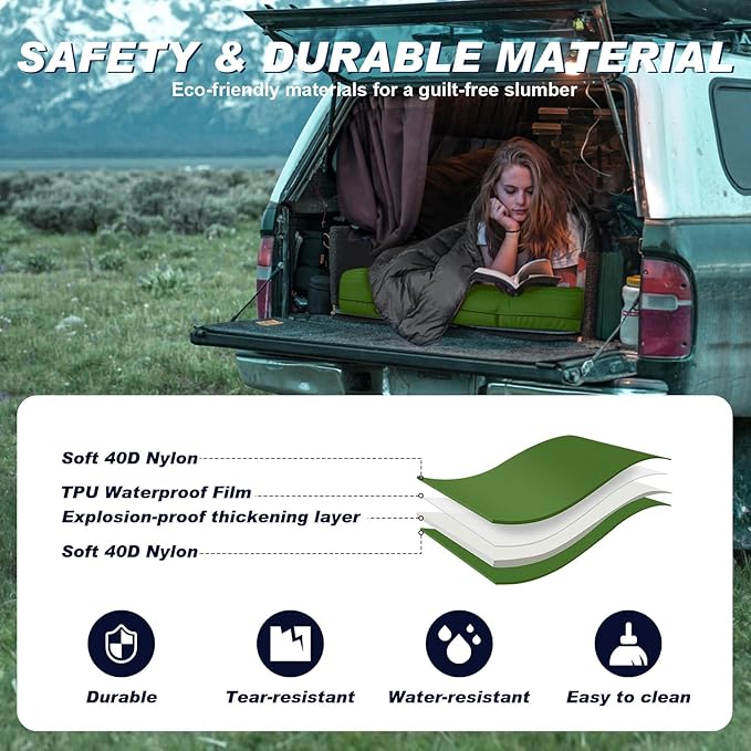 Camping Sleeping Pad Extra Thickness 4.7 Inch Inflatable Sleeping Mat Ultralight Waterproof Camping Mat with Built in Pump Air Mattress for Backpacking Hiking Tent Travel