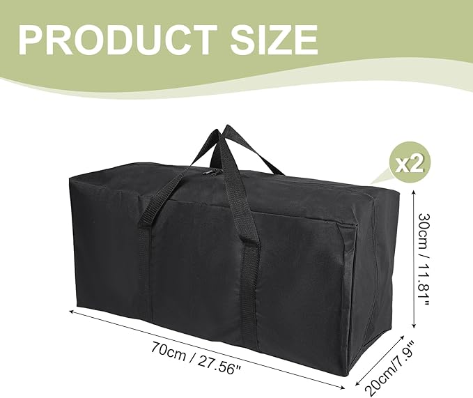Camp Chair Replacement Bag Camping Folding Chair Storage Bag Large Zippered with Handle Strap 39 x 8 x 12 Inch Fit for Outdoor Travel Tent Storage (2 Pack Black)