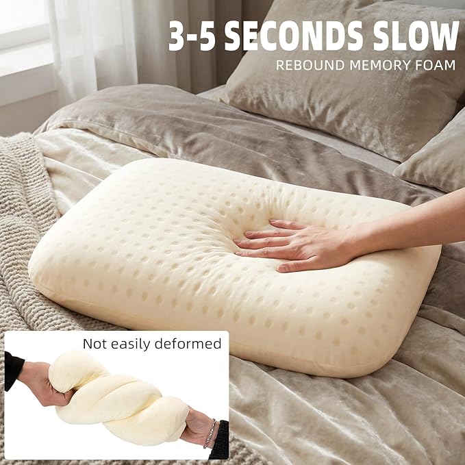 BISINNA Camping Memory Foam Pillow Ultralight Travel Pillow Backpacking Pillow with Removable Cover Ergonomic Neck Lumbar Support for Outdoor Camp Sport Hiking Backpacking Sleep (Gray)