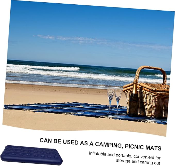 POPETPOP 1Pc Portable Inflatable Air Mattress Bed Foldable Outdoor Sleeping Cushion for Camping Beach to Clean Breathable Lightweight Mat