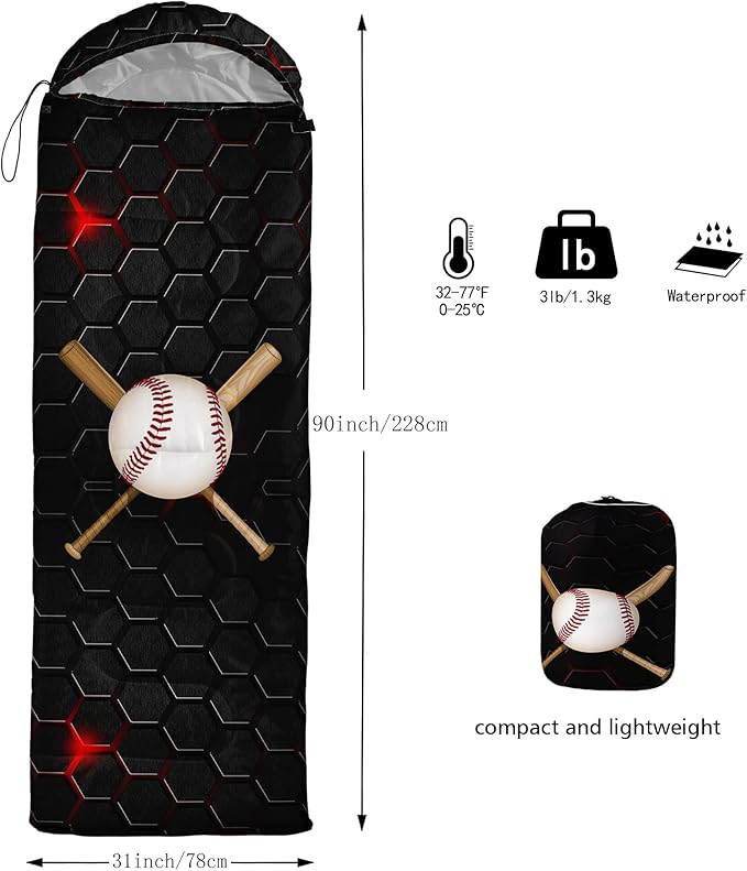 QOOMO Camping Sleeping Bags3 Season Warm &amp Cool WeatherLightweightWaterproof Sleeping Bags for Adults &amp KidsTravelingand OutdoorsCamping Gear Equipment