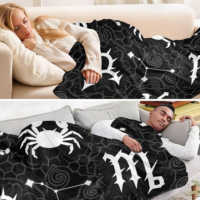 Throw Blanket For Office Black White Gothic Constellation Living Room Blankets 50 x 70 Inch