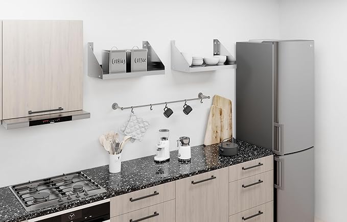 AmGood Stainless Steel Wall Shelf with Side Guards (24 Long x 12 Deep)