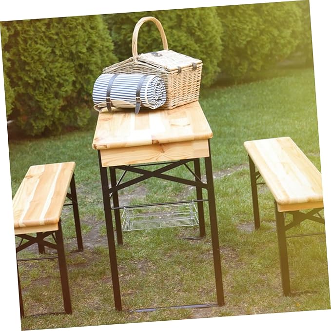 Stainless Steel Outdoor Camping Table Extendable Rack Compact BBQ Picnic Organizer