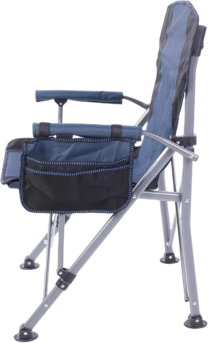 Camping Chair Heavy Duty 440lbs Capacity Portable Folding Chair with Side Pockets and Anti Slip Footpads for Outdoor Camping Fishing Picnic Travel Backpacking