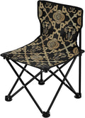 KLL Ethnic Elephant Black Gold Foldable Foldable Chairs Ultra-Lightweight Packable Chair Carry Bag Included Outdoor Chairs for Lawn Outside