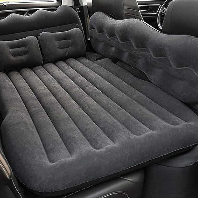 Inflatable Car Air Mattress for Hyundai Santa Cruz 2021-2023 Back Seat Portable Travel Bed Comfortable Sleeping Pad Camping Couch Flocking