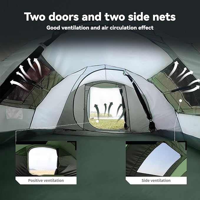 Instant Pop Up Tents for Camping 4/6 Person Easy Pop Up Camping TentsAutomatic Set Up Tent in 3 SecondsWaterproof Sunshade Family TentLightweight Dome Tent for Outdoor CampingHiking &amp Beach