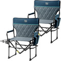 TIMBER RIDGE Aluminum Camping Directors Chair with Side Table Pocket Portable Folding Heavy Duty Lawn Chair for Fishing Trip Picnic Concert Outdoor 400lbs Navy 2 Pack