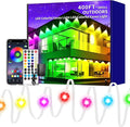 400ft Permanent Outdoor LightsRGB Eaves LightsDIY Scene Modes IP67 Waterproof Outside Under Eave LightingSmart Christmas Light for Outdoor DecorGarden DecorHouseParty(Two 200ft Rolls)