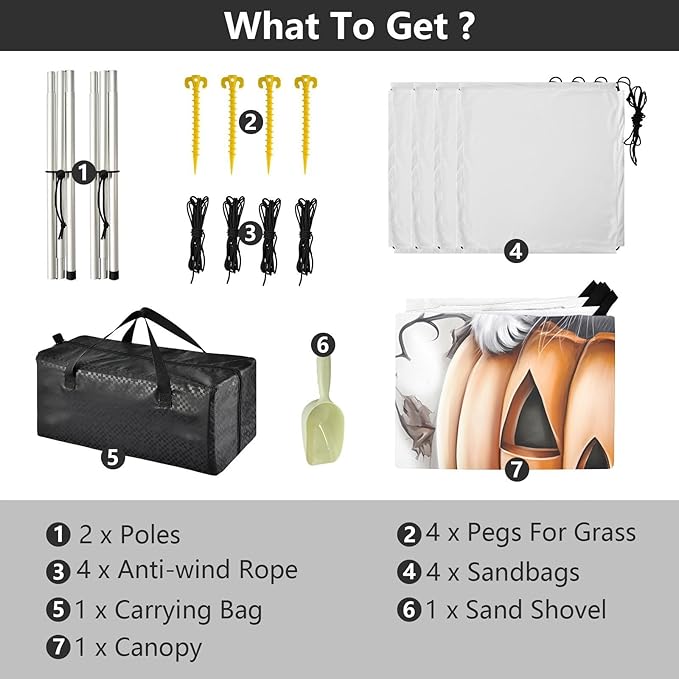 ALAZA Pumpkin Cat Bat Halloween Beach Tent Sun Shelter UPF50+ Protection Beach Shade Canopy w/ 4 Sandbags for Outdoor Camping Fishing Backyard Fun Picnic 10x9 ft