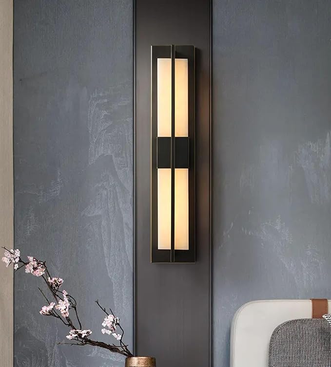 Outdoor Wall Light Fixtures Exterior Waterproof Lanterns Porch Sconces Wall Mounted Lighting with Modern Frosted Glass Black Aluminum Wall Lamps for Patio Front Door Entryway (MODERN_BLACK 18inch)