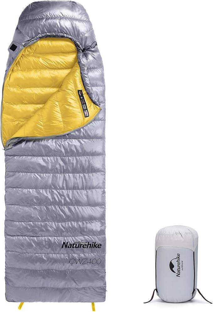 Naturehike Ultralight Down Sleeping Bag 650FP Backpacking Sleeping Bag for Adults 40.4℉ Waterproof Sleeping Bags for Camping Hiking Traveling with Compression Sack