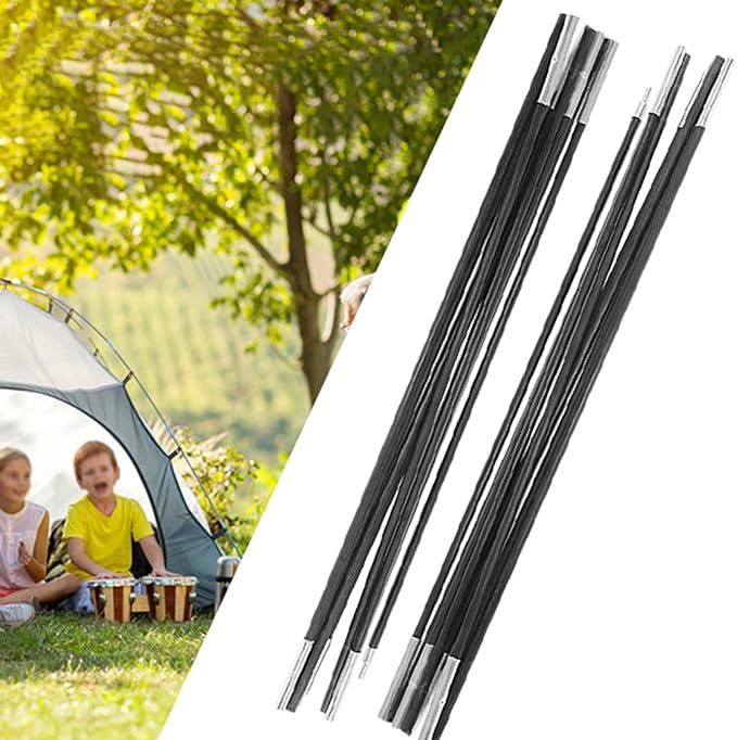 Tent Tarp Poles 4.9M Universal 9 Sections Fiberglass Camping Tent Pole Bars Camping Awning Poles Tent Pole Support Frames Kit Outdoor Support Rods Awning Frames Kit