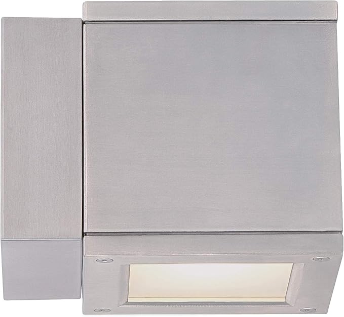 WAC Lighting WS-W2505-AL Rubix LED Outdoor Wall Light Fixture Double Light 3000K Brushed Aluminum
