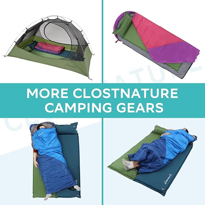 Clostnature Self Inflating Sleeping Pad for Camping - 1.5/2/3 inch Camping Pad Lightweight Inflatable Camping Mattress Pad Insulated Foam Sleeping Mat for Backpacking Tent Hammock