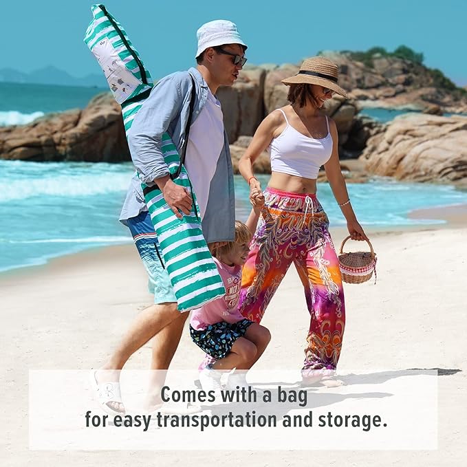 Qipi Beach Cabana - Easy to Set Up Canopy Waterproof Portable 6' x 6' Beach Shelter Included Side Wall Shade with UPF 50+ UV Protection Ultimate Sun Umbrella - for Kids Family &amp Friends