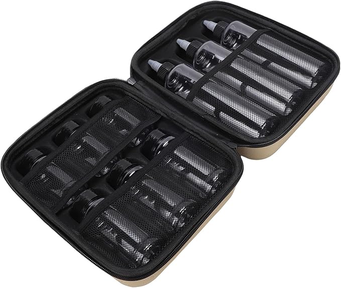 Seasoning Container Kit Seasoning Shakers Liquid Bottles with Funnel and EVA Storage for Outdoor Camping