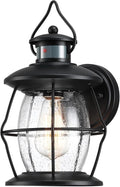 Outdoor Motion Wall Lights Advanced Dusk to Dawn Exterior Lighting Fixtures Wall SconceWaterproof Porch Light for Entryway Garage Patio PIR Motion Activated (Black)