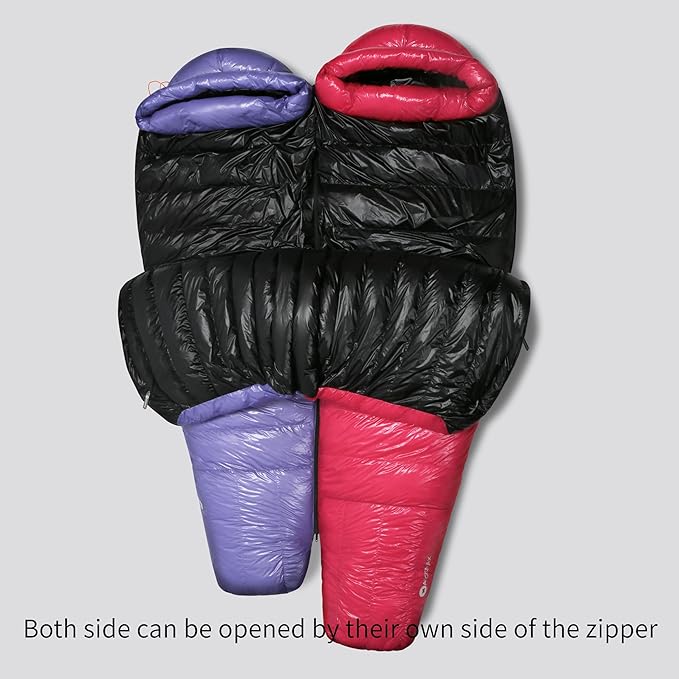 Ultra Dry Down Sleeping Bag - 10D 800FP Thicken Winter Ultralight Camping &amp Hiking Backpacking Outdoor (Future II Lengthen)